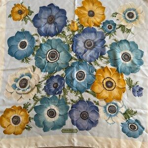 Salvatore Ferragamo Vintage Anemone Silk Scarf